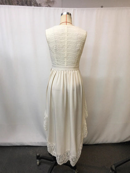 Hazel Blues® | Lace Trim High-Low Dress