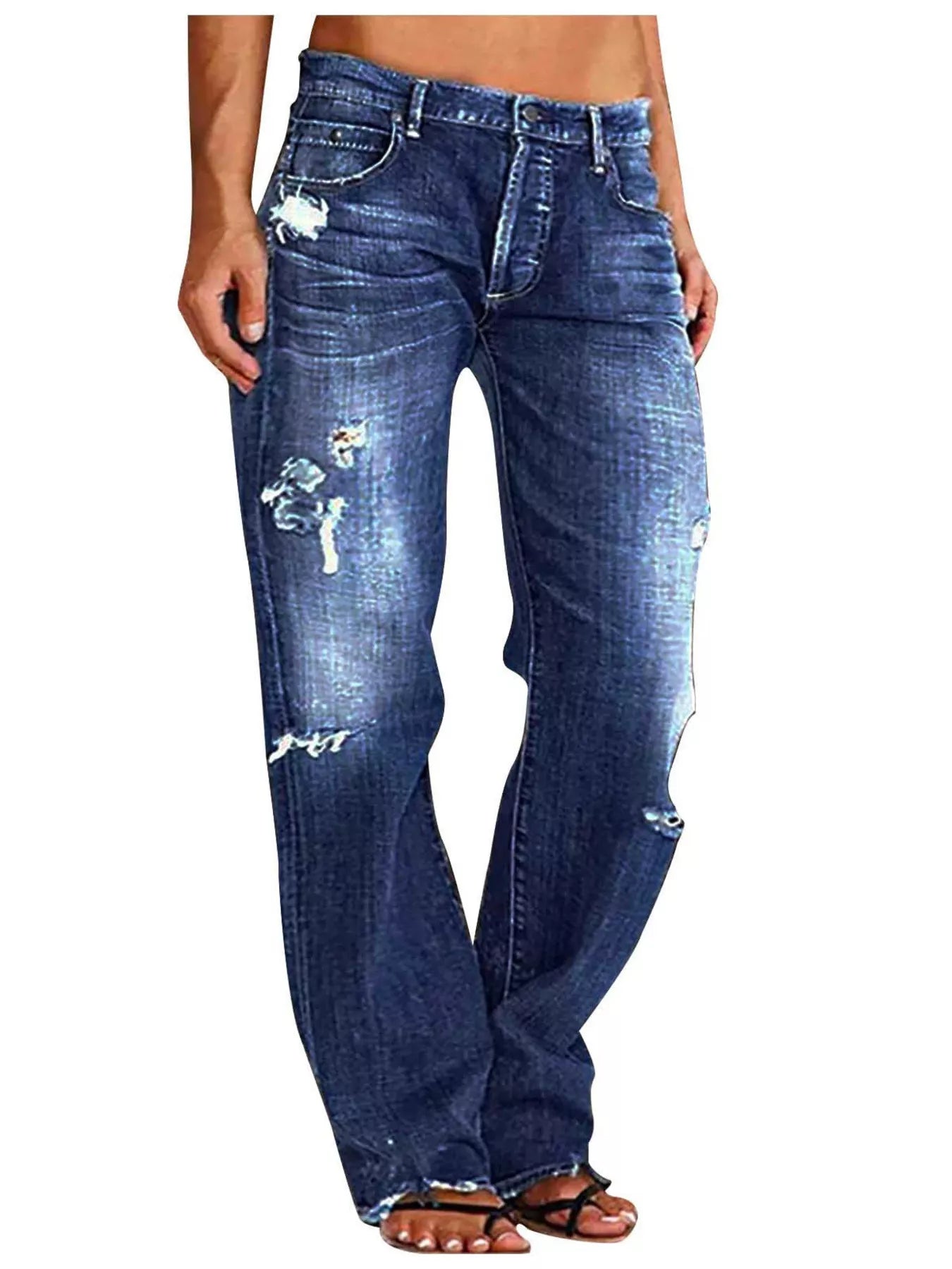 Hazel Blues® |  Distressed Loose Fit Jeans