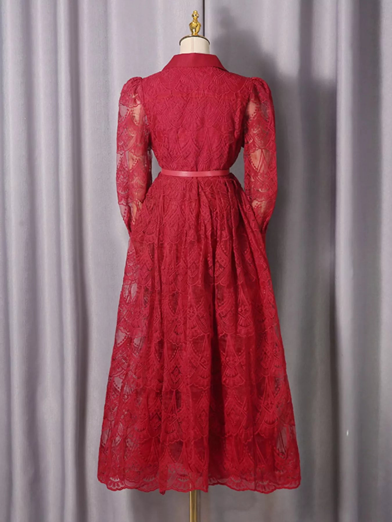 Hazel Blues® |  Lace Button Front Midi Dress