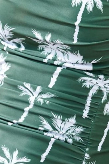 Hazel Blues® | Printed Square Neck Wide Strap One-Piece Swimwear