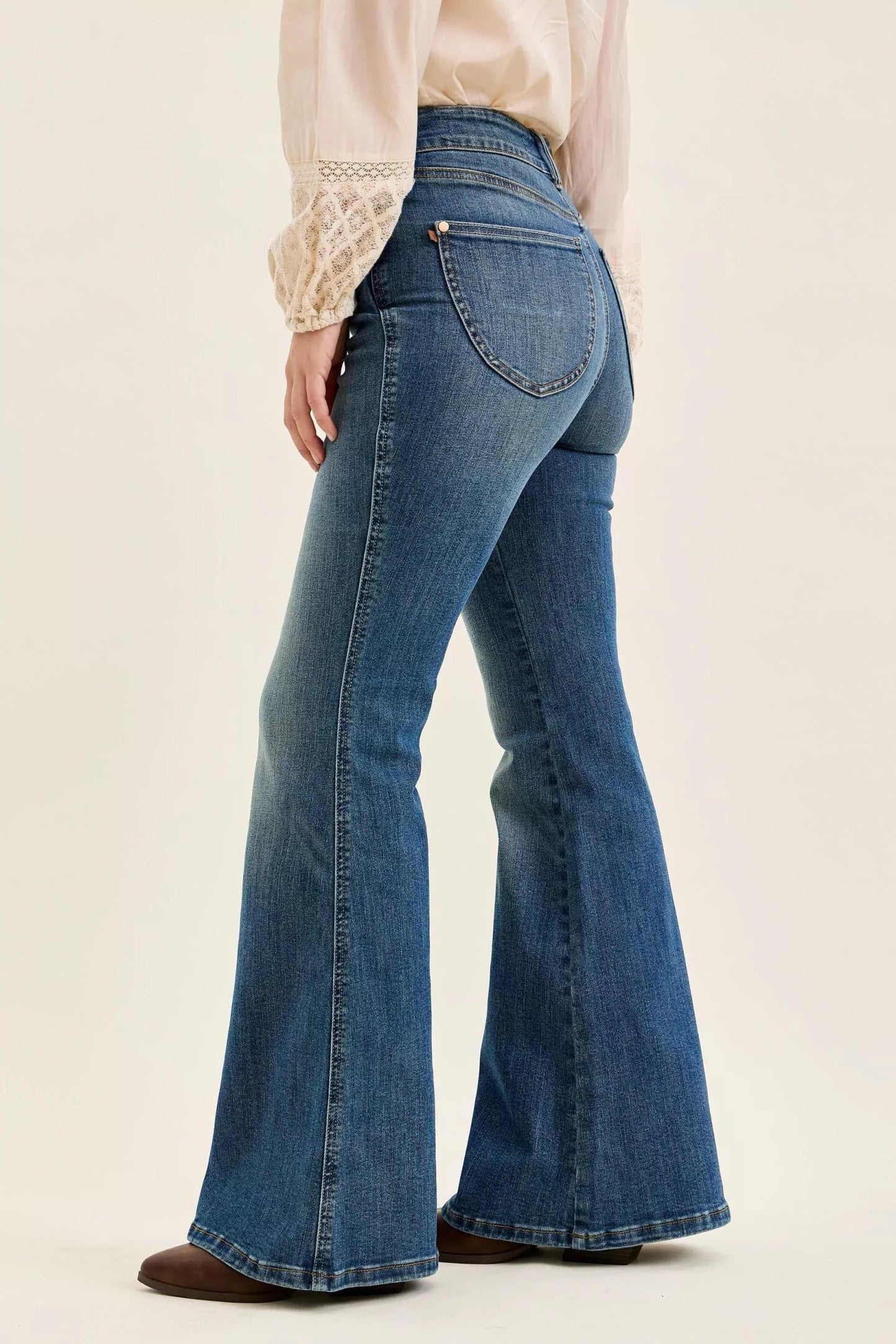 Hazel Blues® |  Judy Blue High Waist Double Button Tummy Control Flare Jeans
