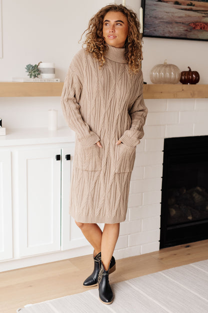 Hazel Blues® |  Bundled Beauty Turtleneck Sweater Dress