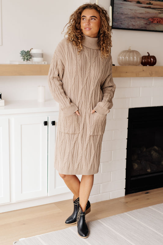Hazel Blues® |  Bundled Beauty Turtleneck Sweater Dress