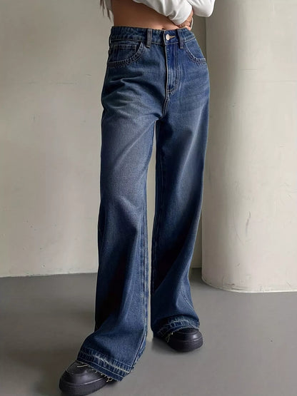 Hazel Blues® |  Wide Leg Vintage Wash Jeans