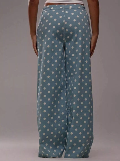 Hazel Blues® |  Polka Dot Wide Leg Jeans