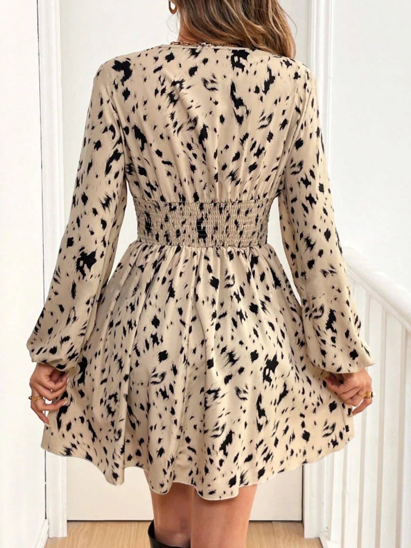 Hazel Blues® |  Printed Balloon Sleeve Mini Dress