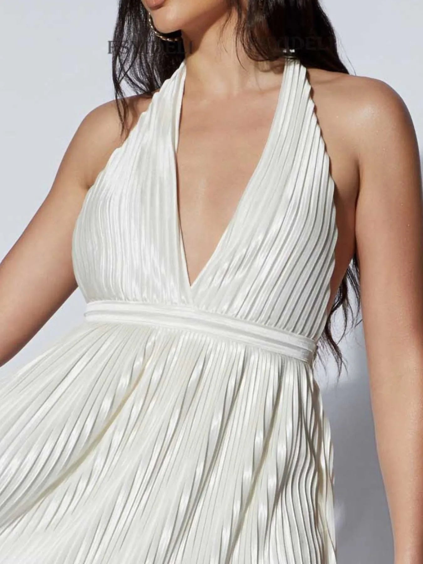 Hazel Blues® |  Pleated Halter Neck Mini Dress