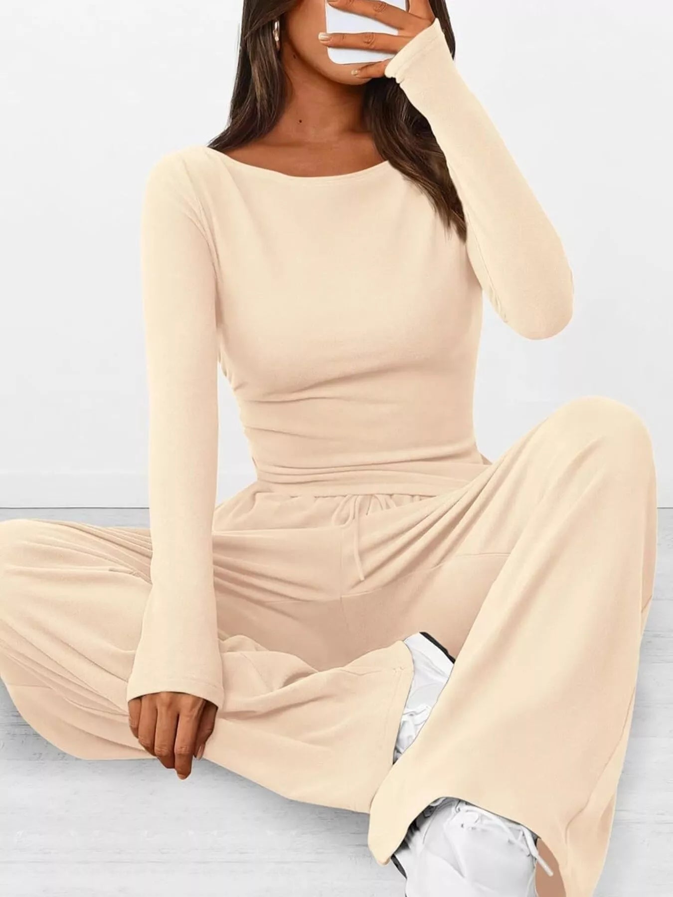 Hazel Blues® |  Long Sleeve Top and Wide Leg Pants Set