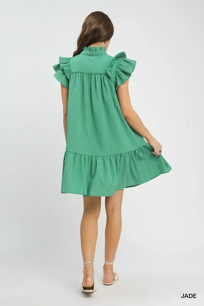 Hazel Blues® |  Umgee Flutter Sleeve Tiered Dress