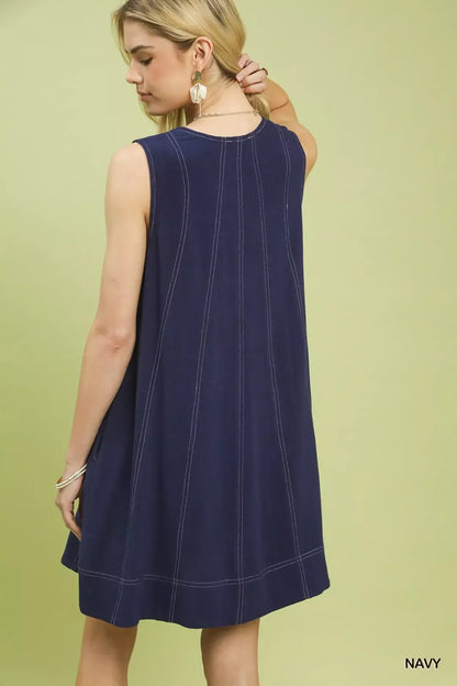 Hazel Blues® |  Umgee Linen Sleeveless Swing Dress