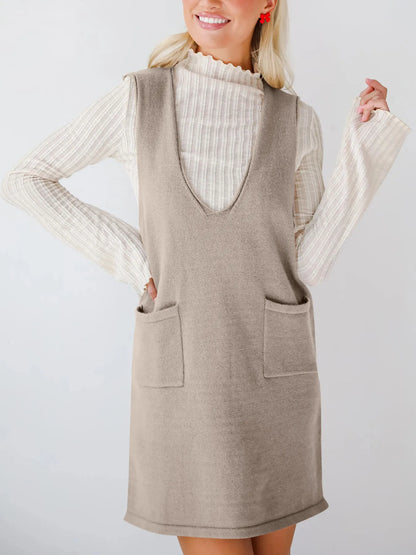 Hazel Blues® |  Sleeveless Knit Dress with Pockets