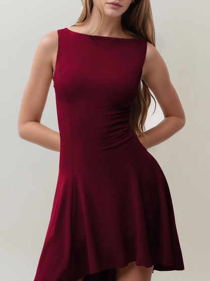 Hazel Blues® |  High-Low Round Neck Sleeveless Mini Dress