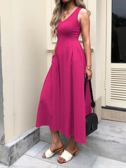 Hazel Blues® |  V-Neck Midi Tank Dress