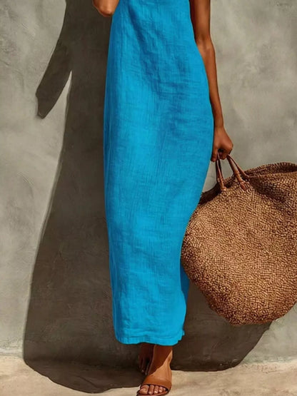 Hazel Blues® |  Sleeveless Linen Casual Maxi Dress