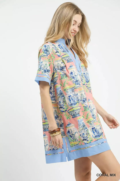 Hazel Blues® |  Umgee Mix Abstract Print Mini Dress