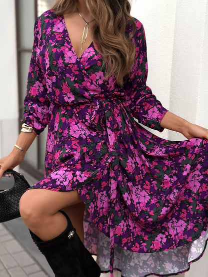 Hazel Blues® |  Floral Print Long Sleeve Midi Dress
