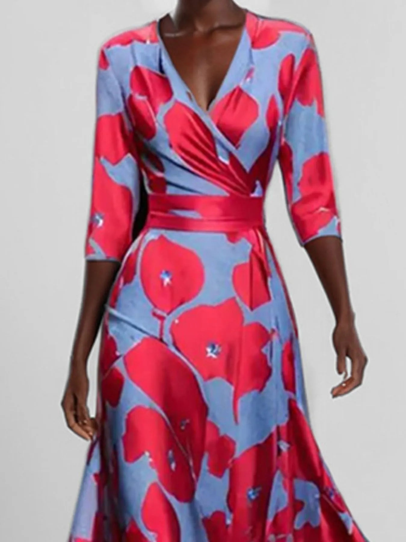 Hazel Blues® |  Floral Print Half Sleeve Maxi Dress