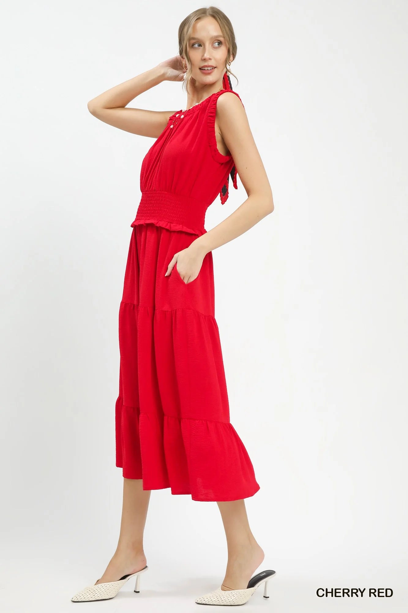 Hazel Blues® |  Umgee Smocked Waist Tiered Midi Dress