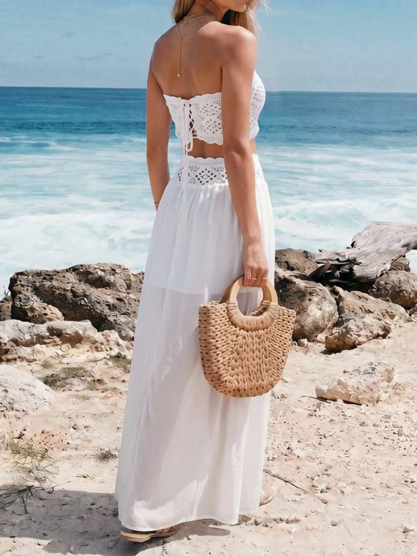 Hazel Blues® |  Crochet Top and Maxi Skirt Set