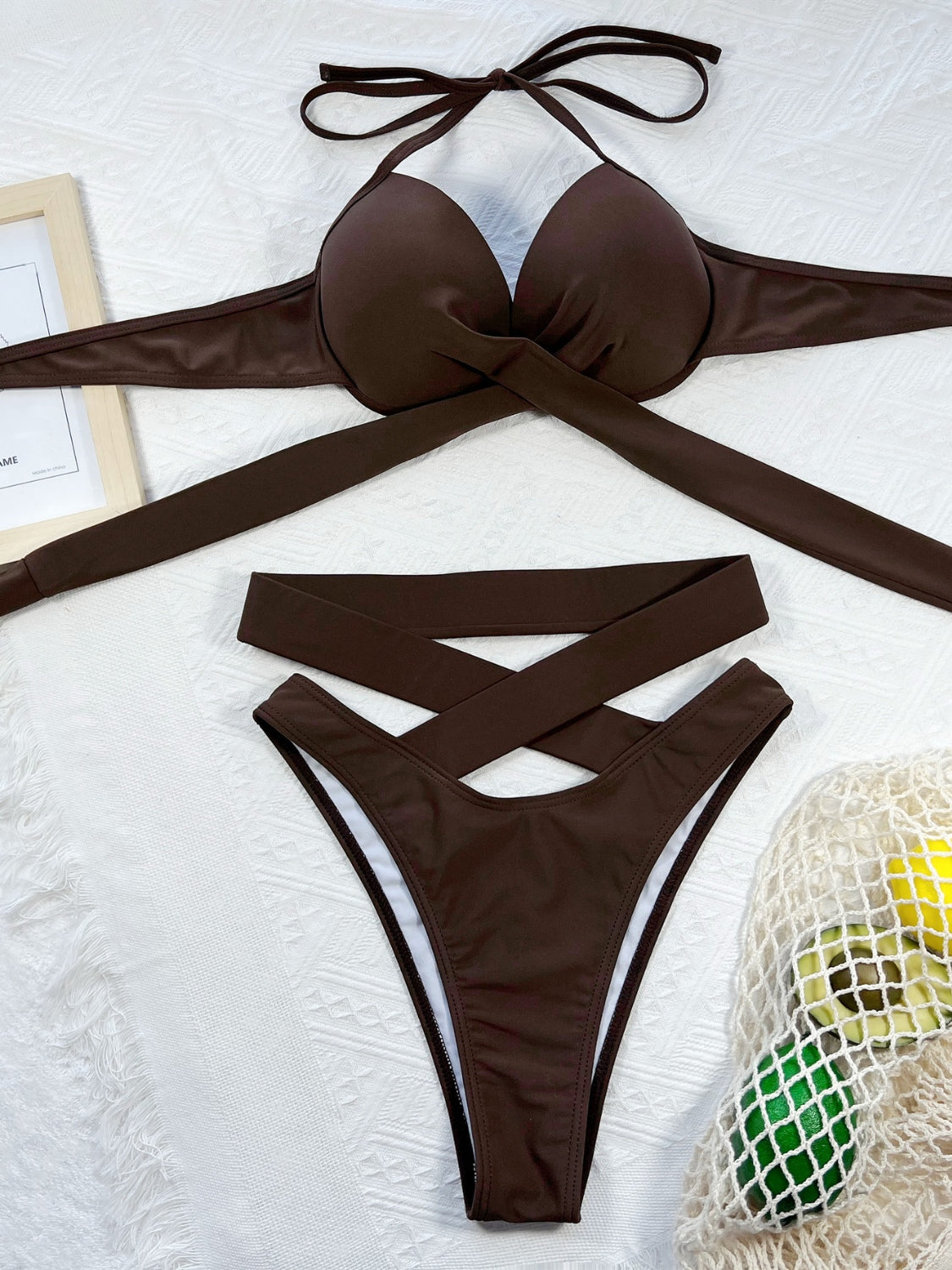 Hazel Blues® | Crisscross Halter Neck Bikini Set