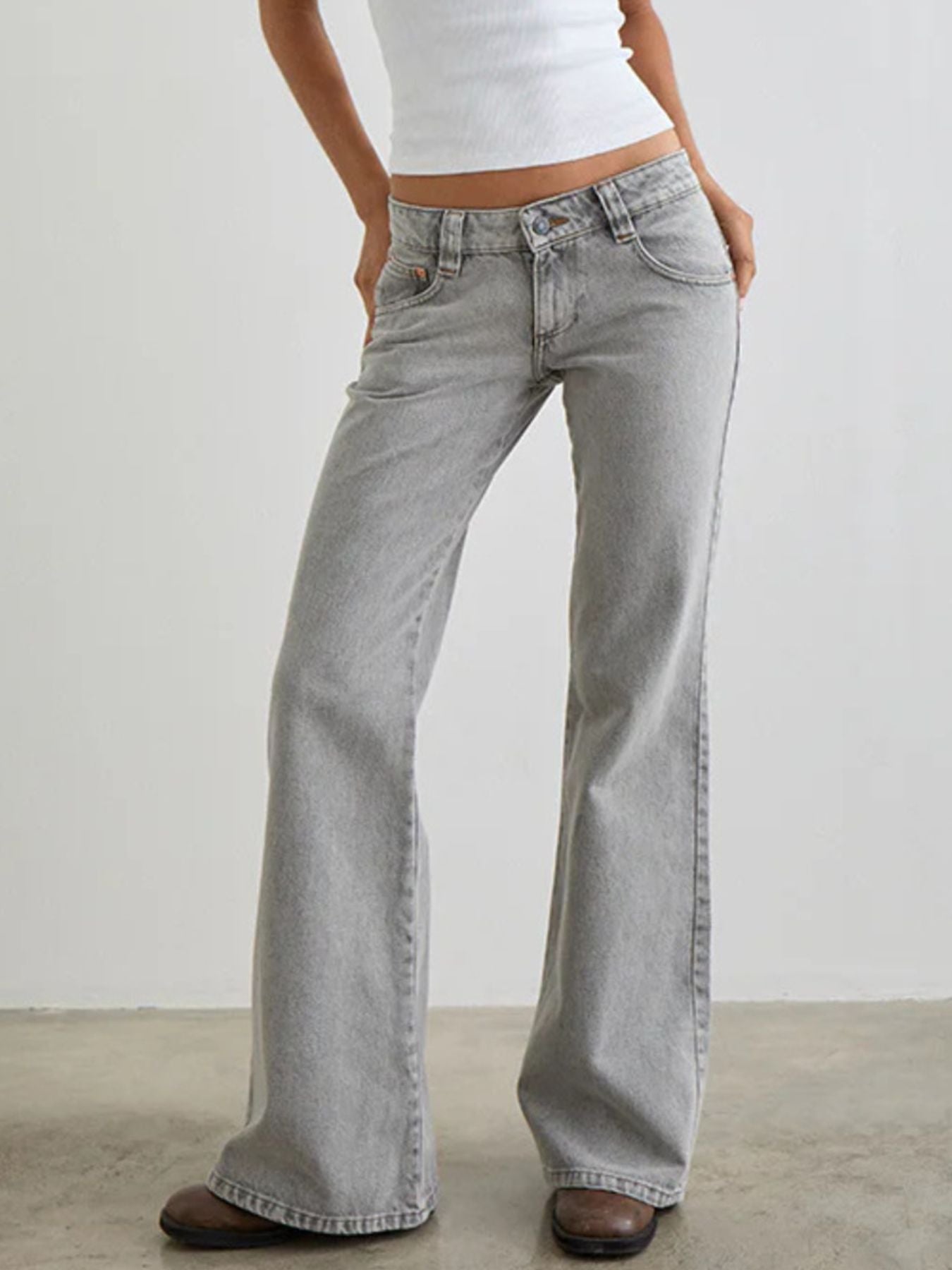 Hazel Blues® |  Low Rise Flare Leg Jeans