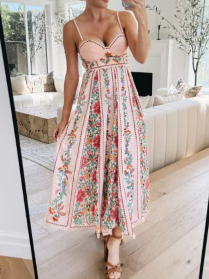 Hazel Blues® |  Floral Print Sweetheart Neck Cami Dress