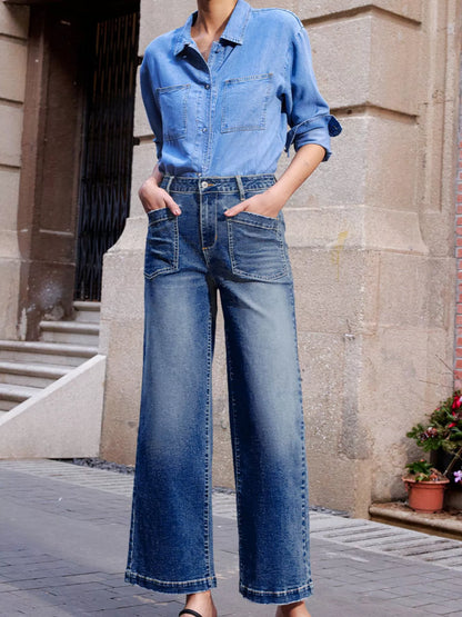 Hazel Blues® |  Patch Pocket Shift Jeans