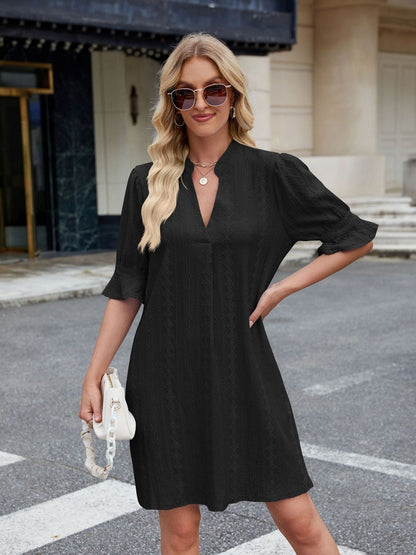 Hazel Blues® |  Florira Eyelet Flounce Sleeve Mini Dress