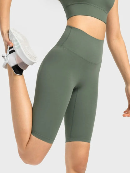 Hazel Blues® |  Millennia High Rise Wide Waistband Active Shorts