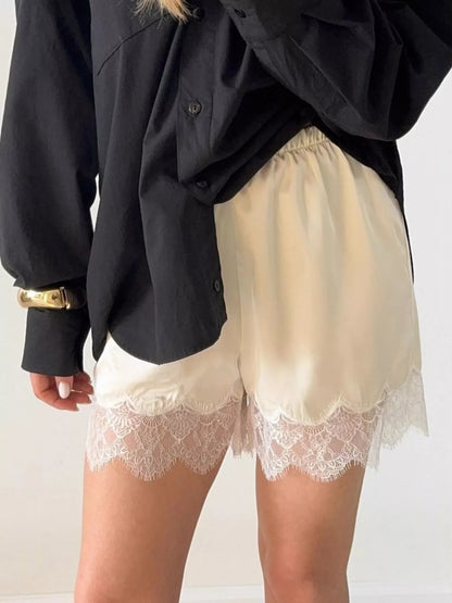 Hazel Blues® |  Lace Trim Elastic Waist Shorts