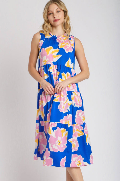 Hazel Blues® | Umgee Floral Tiered Midi Tank Dress