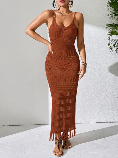 Hazel Blues® | Openwork Scoop Neck Cover-Up Dress