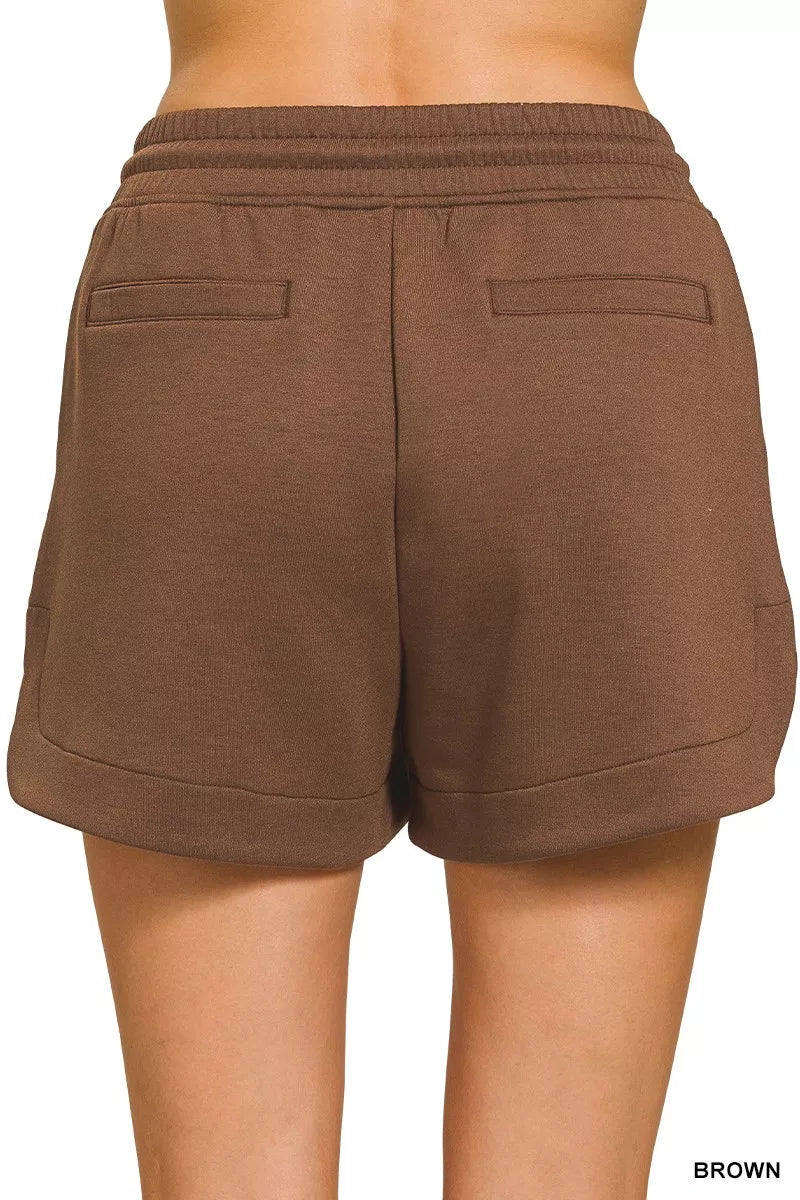 Hazel Blues® |  Zenana Scuba Elastic Waistband Shorts With Pocket