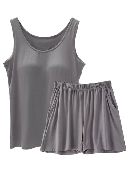 Hazel Blues® | Modal Padded Sleeveless Tank Top & Shorts Set