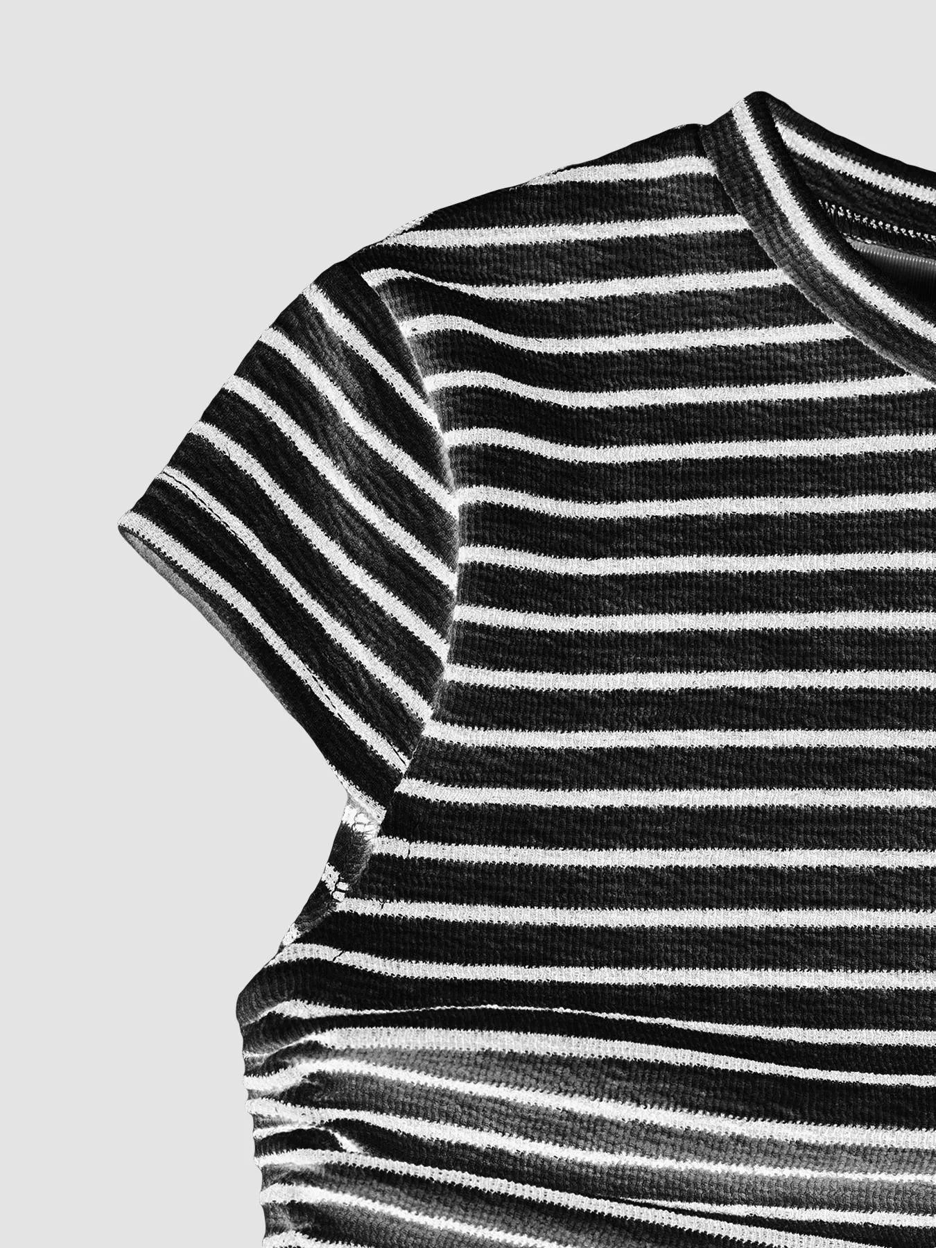 Hazel Blues® |  Striped Crop Top and Wide Leg Pants Set