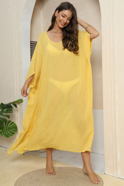 Hazel Blues® | V-Neck Three-Quarter Sleeve Cover-Up