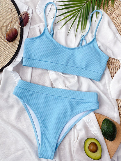 Hazel Blues® | Scoop Neck Spaghetti Strap Two-Piece Swim Set