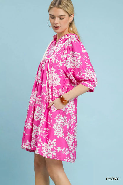 Hazel Blues® |  Umgee Floral Babydoll Dress with Pockets