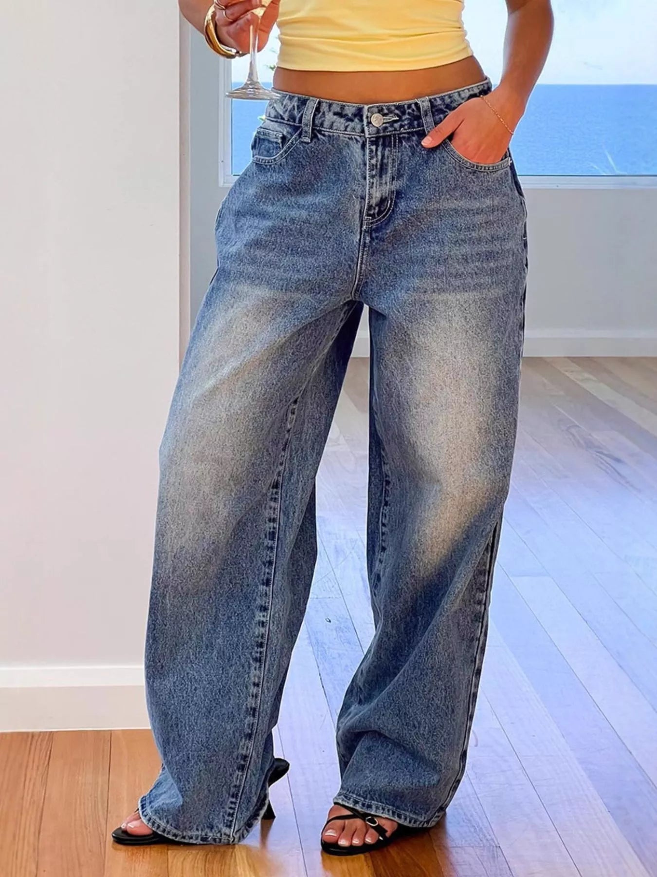 Hazel Blues® |  Pocketed Wide leg Jeans