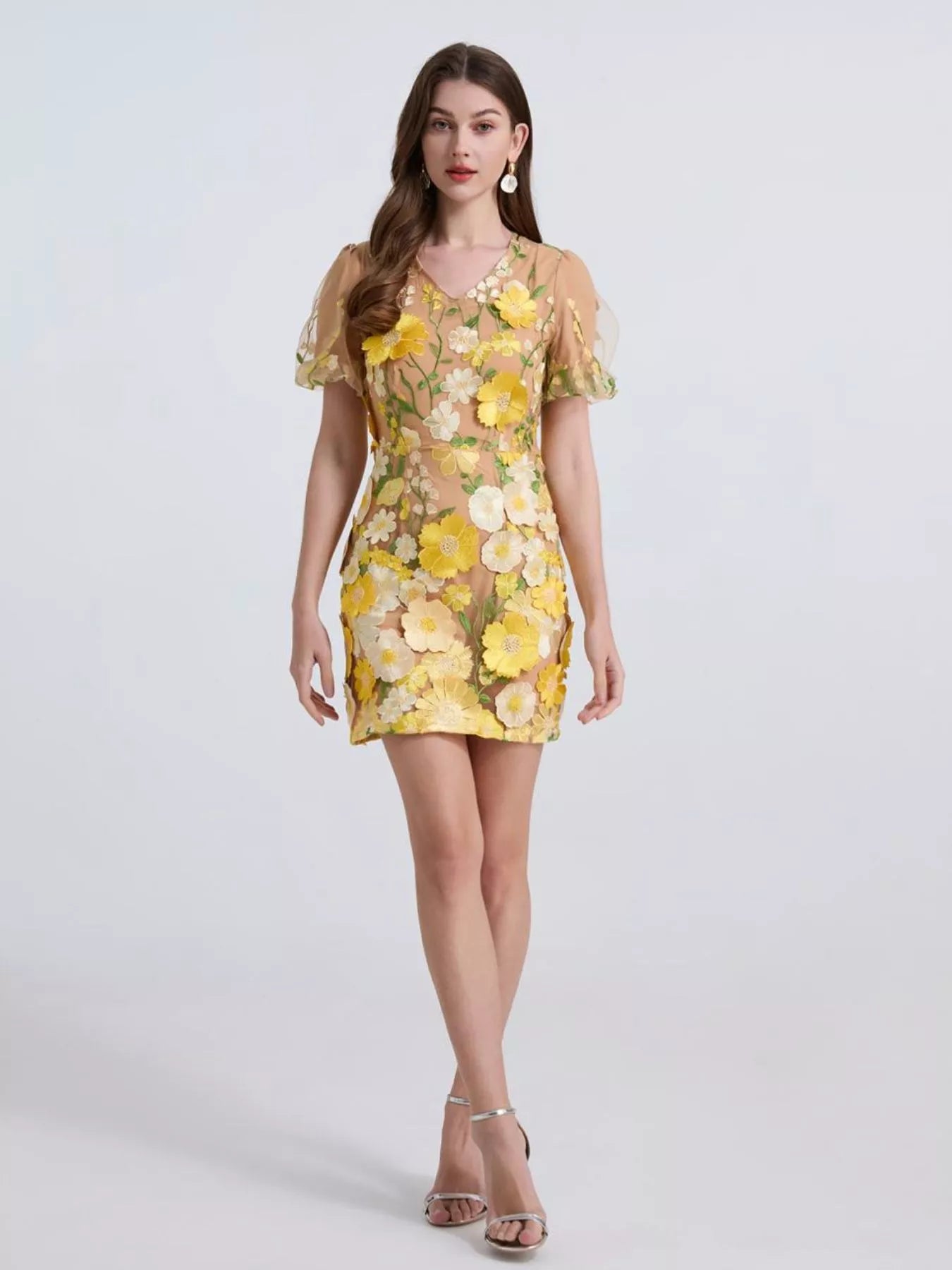 Hazel Blues® |  Floral Puff Sleeve Mini Dress