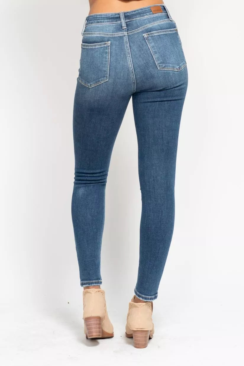 Hazel Blues® | Judy Blue High Rise Button Fly Skinny Jeans