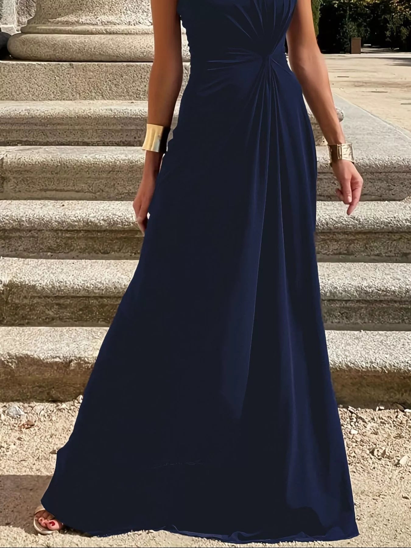 Hazel Blues® |  Twisted Round Neck Sleeveless Maxi Dress