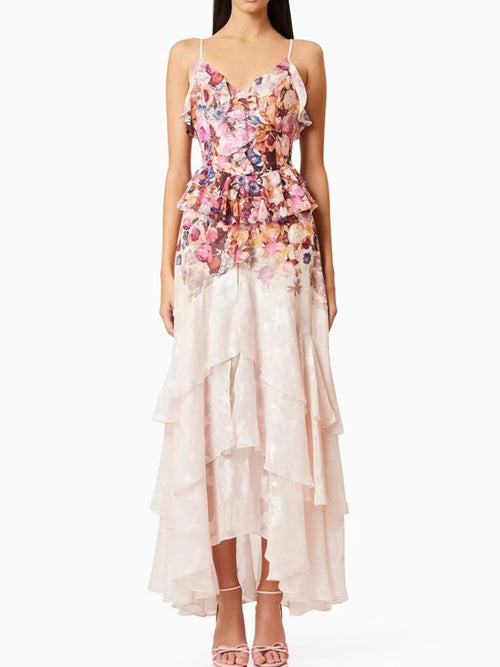 Hazel Blues® |  Floral Print Ruffled Maxi Dress
