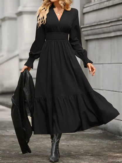 Hazel Blues® |  Surplice Long Sleeve Tiered Midi Dress