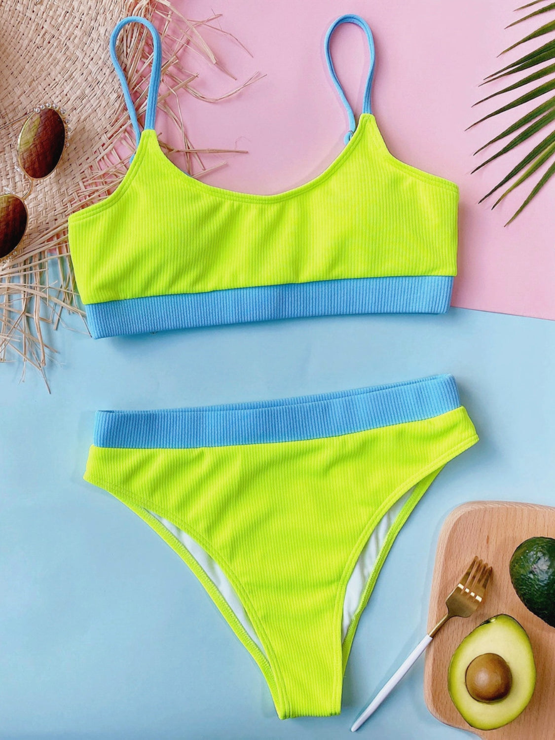 Hazel Blues® | Scoop Neck Spaghetti Strap Two-Piece Swim Set
