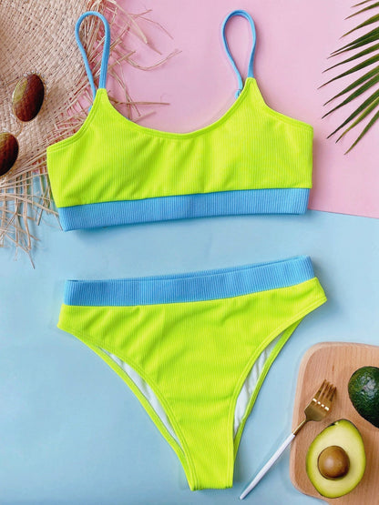Hazel Blues® | Scoop Neck Spaghetti Strap Two-Piece Swim Set