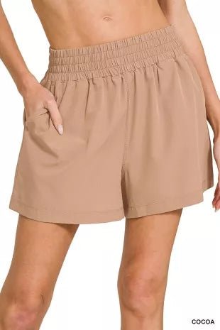 Hazel Blues® |  Zenana Soft Woven Lined Shorts With Pocket