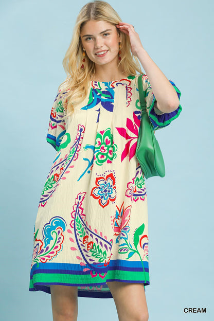 Hazel Blues® |  Umgee Vibrant Paisley Print Dress