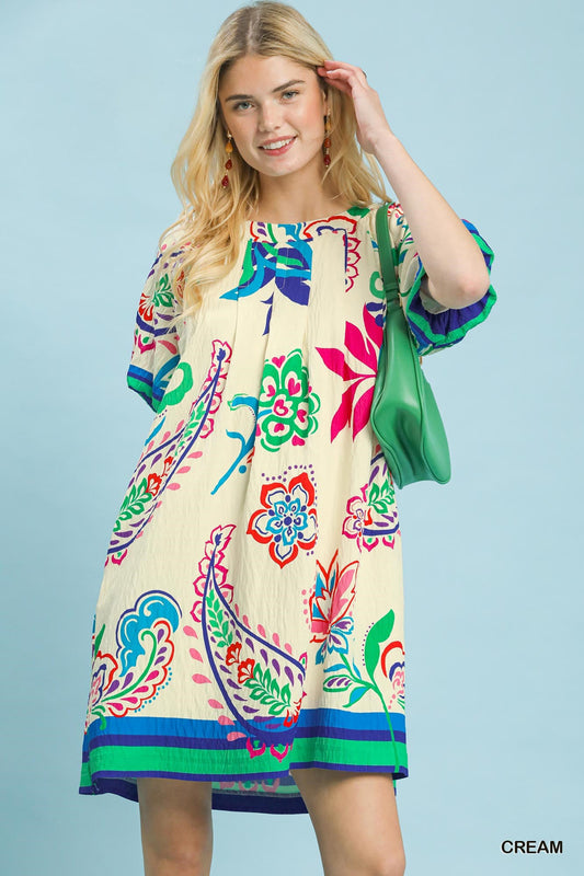 Hazel Blues® |  Umgee Vibrant Paisley Print Dress