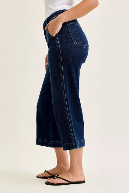Hazel Blues® |  Judy Blue High Waist Ankle Wide Jeans